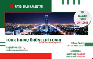Suudi Arabistan Türk İhraç Ürünleri Fuarı